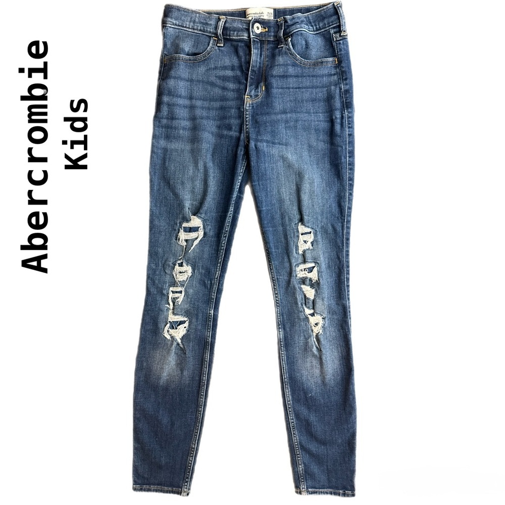 Abercrombie Kids High Rise Distressed Jean Leggings Blue Wash Size 15/16